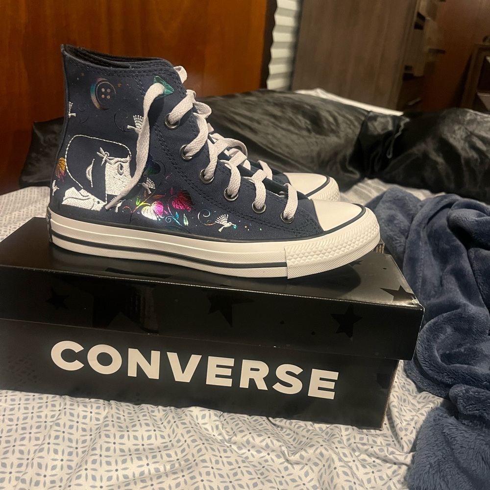 Converse Blue High-Top Sneakers Celestial Design